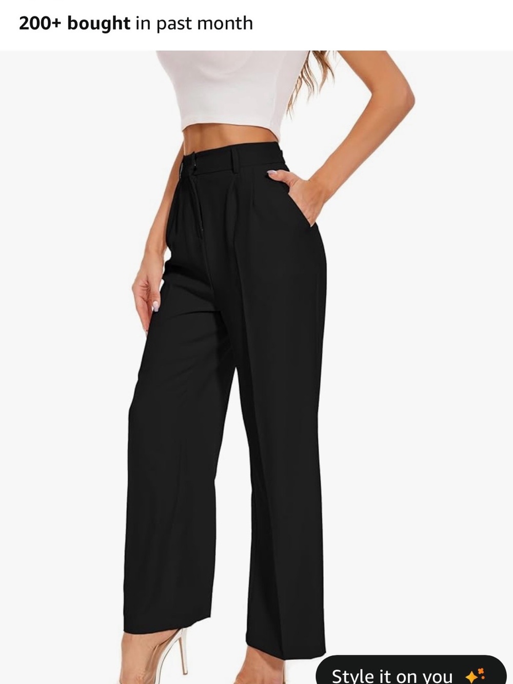 FUNYYZO High-Waist Black Wide-Leg Women’s Pants